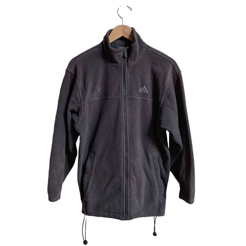 Adidas grey zip up fleece jacket, size L